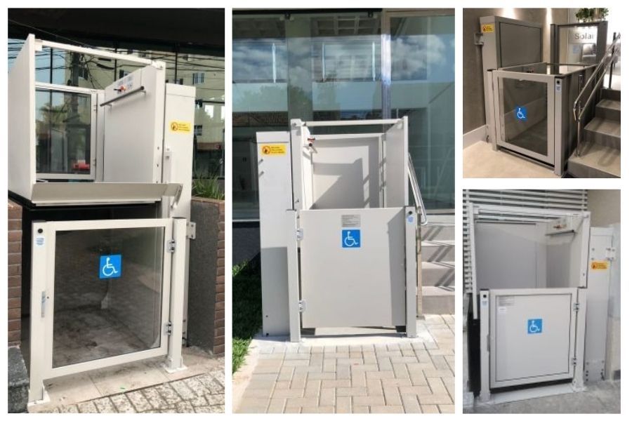Elevador interno e externo para bancos